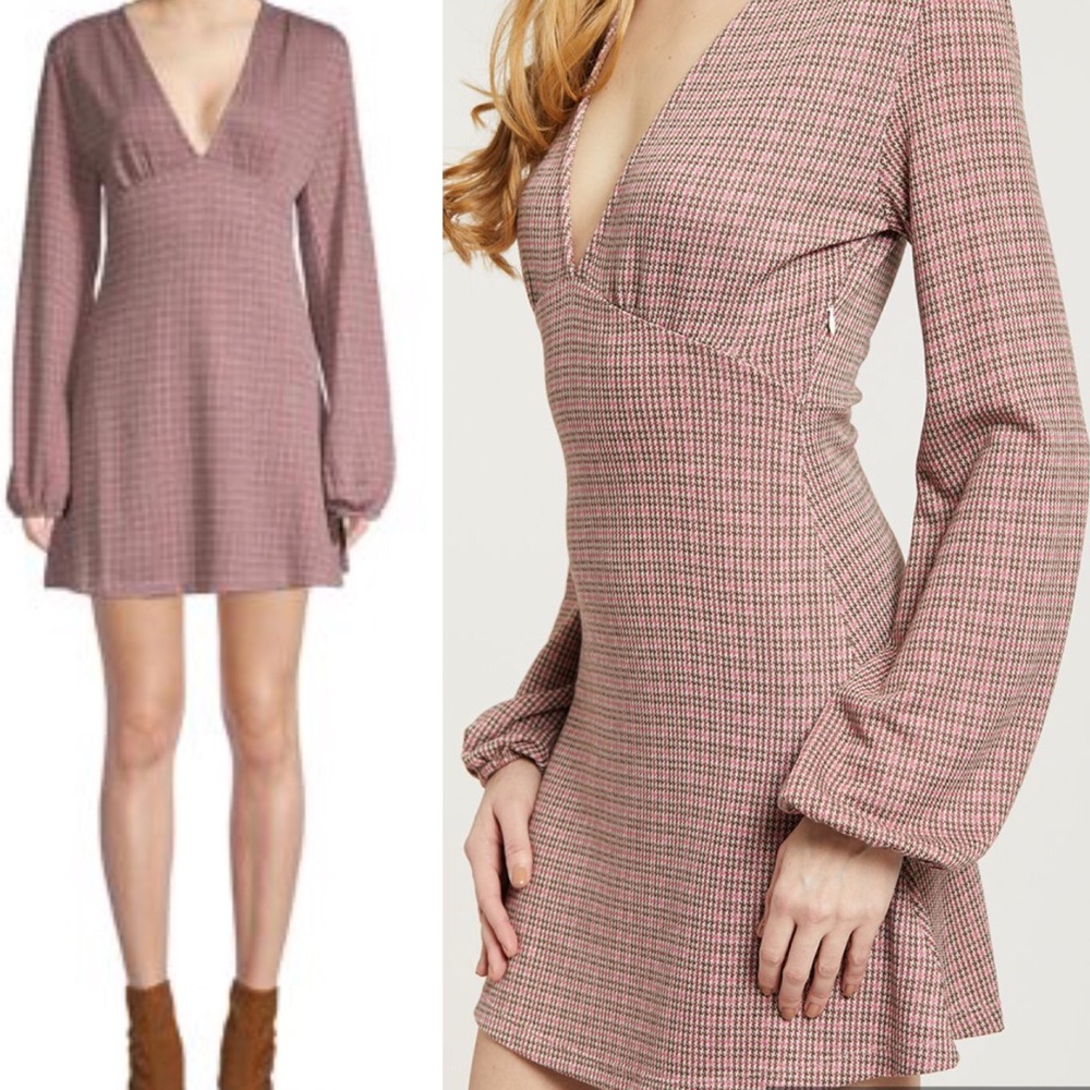 NWOT Free People Selin Mini Dress BlackPink Combo
